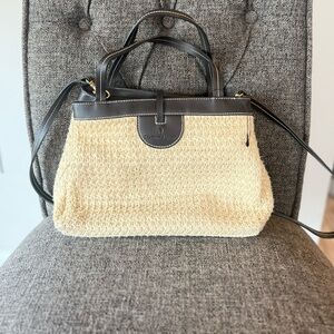 Etienne Aigner Woven Tan and brown straw vintage Shoulder Bag